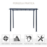 easycomfort pergolato da giardino struttura in metallo nero 300 x 300 x 230 cm