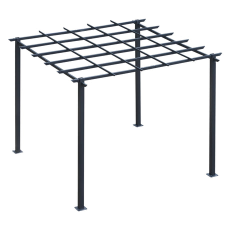easycomfort pergolato da giardino struttura in metallo nero 300 x 300 x 230 cm