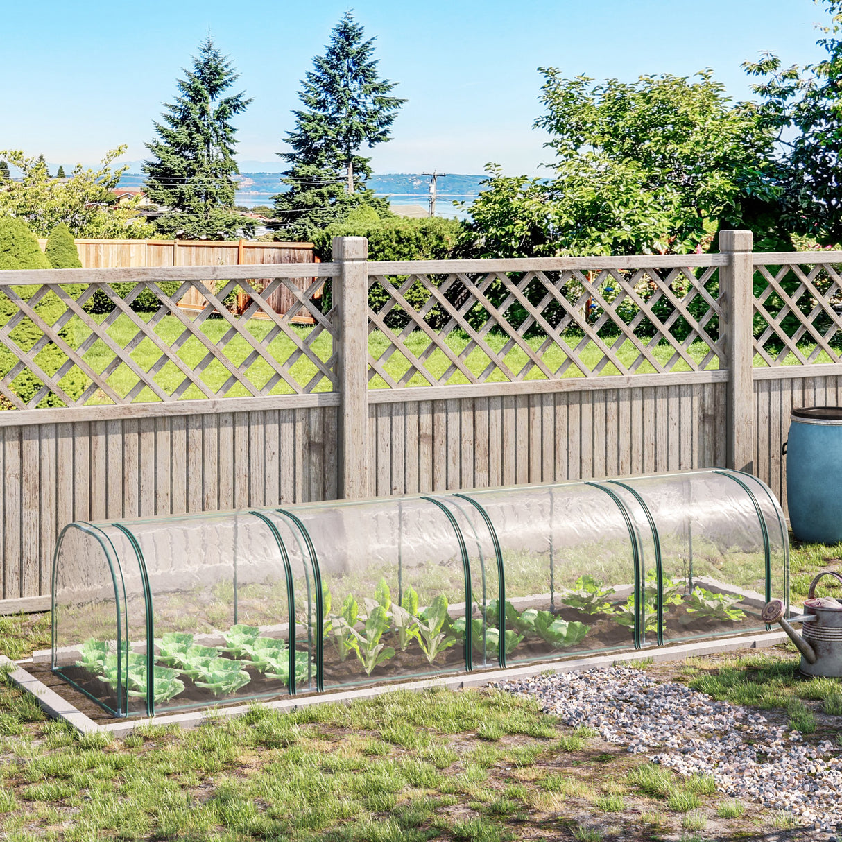 easycomfort serra a tunnel in acciaio e pvc impermeabile e anti uv con 4 porte a cerniera 395x100x80 cm