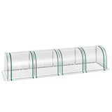 easycomfort serra a tunnel in acciaio e pvc impermeabile e anti uv con 4 porte a cerniera 395x100x80 cm
