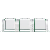 easycomfort serra a tunnel in pvc trasparente e acciaio con porte a cerniera 295x100x80 cm