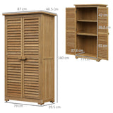 easycomfort armadio porta attrezzi da giardino impermeabile 3 ripiani in legno 87x46.5x160cm