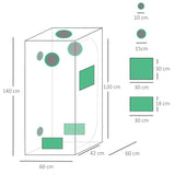 easycomfort easycomfort tenda per coltivazione idroponica grow tent 60x60x140cm