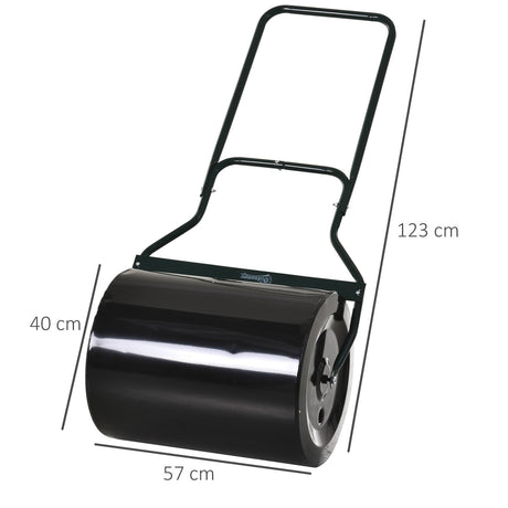 easycomfort easycomfort rullo da giardino in metallo nero serbatoio 60 l 50 cm