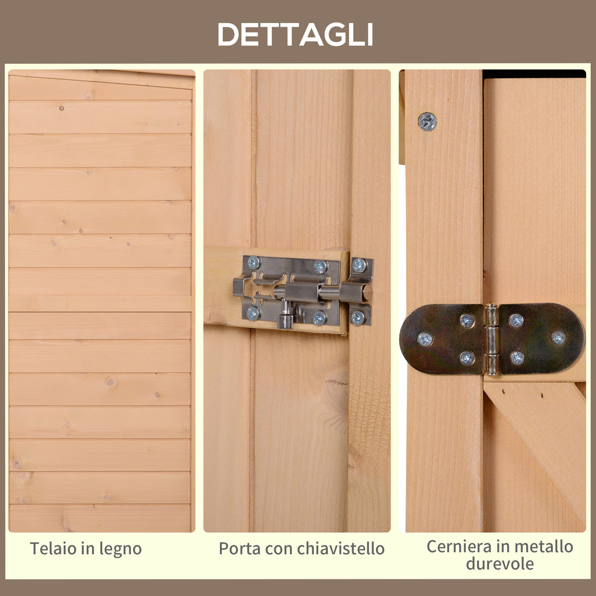 easycomfort easycomfort capanno attrezzi da esterno in legno abete impermeabile 75x56x115 cm