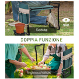 easycomfort easycomfort inginocchiatoio panca da giardino pieghevole con tasca porta attrezzi