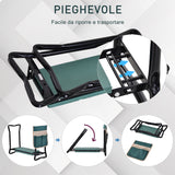easycomfort easycomfort inginocchiatoio panca da giardino pieghevole con tasca porta attrezzi