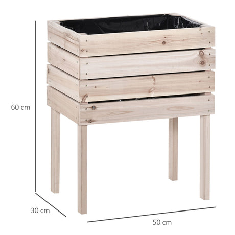 easycomfort letto per orto rialzato con 4 vasi portapiante da 50x30x60cm fioriera da esterno in legno colore naturale
