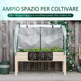 easycomfort easycomfort letto per orto in cassetta con serra da giardino portapiante da esterno in legno e pe per fiori e verdure 121x55x117cm