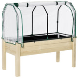 easycomfort easycomfort letto per orto in cassetta con serra da giardino portapiante da esterno in legno e pe per fiori e verdure 121x55x117cm