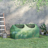 easycomfort serra da giardino con copertura in pe picchetti e bordi estesi 120x60x60cm verde