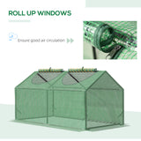 easycomfort serra da giardino con copertura in pe picchetti e bordi estesi 120x60x60cm verde