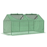 easycomfort serra da giardino con copertura in pe picchetti e bordi estesi 120x60x60cm verde