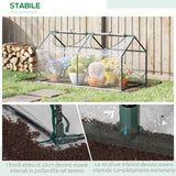 easycomfort mini serra da giardino con 2 finestre avvolgibili e copertura pvc anti uv 119x60x60cm trasparente