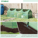 easycomfort mini serra da giardino con 3 finestre avvolgibili e copertura pe anti uv 180x60x60cm verde