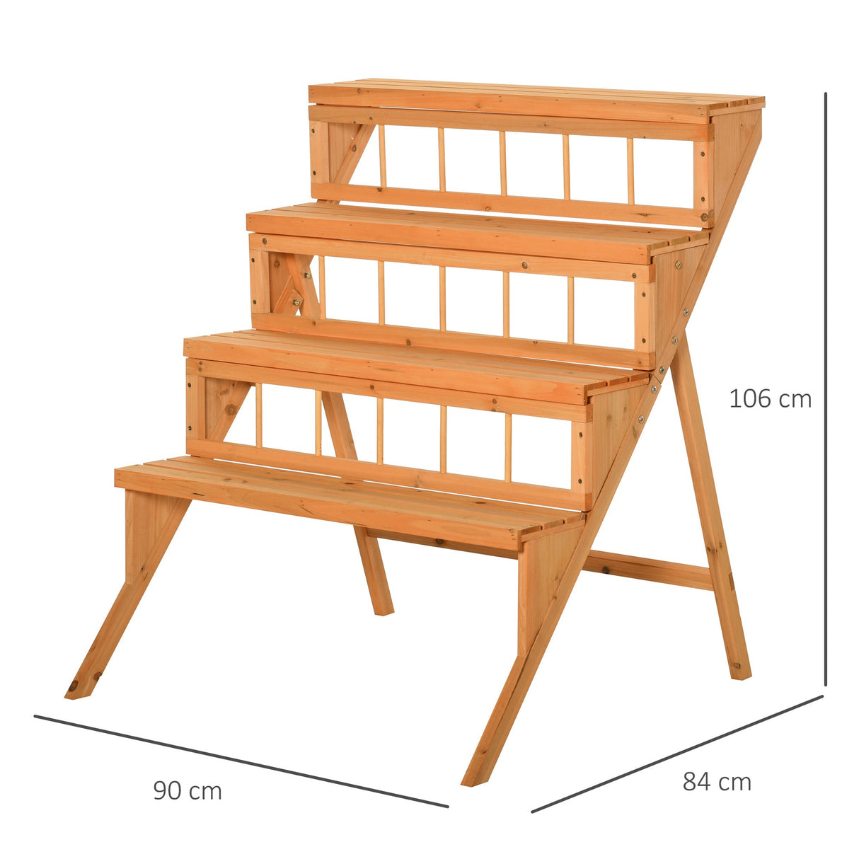 easycomfort easycomfort scaletta portavasi in legno con 4 mensole portapiante giardino e casa