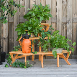 easycomfort easycomfort scaletta portavasi in legno angolare 3 mensole per giardino e casa