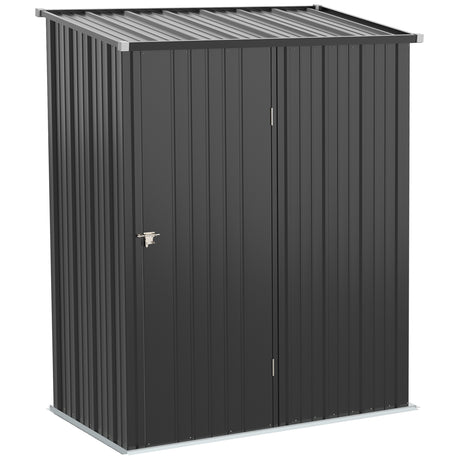 easycomfort easycomfort casetta da giardino porta utensili in lamiera acciaio con serratura 161 5x94 5x196cm nero