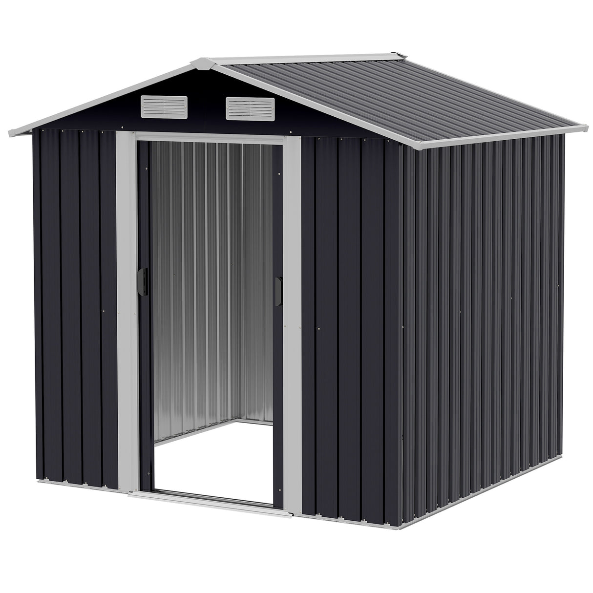 easycomfort capanno da giardino 2x1.5x1.9m in acciaio zincato doppia porta scorrevole e 4 prese d aria