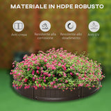 easycomfort letto per orto rialzato in hdpe fioriera da esterno rotonda 123x21cm marrone 33201