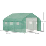 easycomfort easycomfort serra a tunnel con copertura pe e struttura in acciaio porta avvolgibile e 6 finestre 3 5x3x2m verde