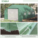 easycomfort easycomfort serra a tunnel con copertura pe e struttura in acciaio porta avvolgibile e 6 finestre 3 5x3x2m verde