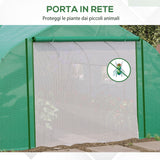 easycomfort easycomfort serra a tunnel con copertura pe e struttura in acciaio porta avvolgibile e 6 finestre 3 5x3x2m verde