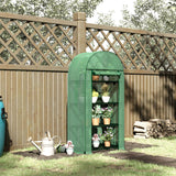 easycomfort serra da giardino con ripiani in metallo copertura in pe e porta avvolgibile 80x49x160cm verde