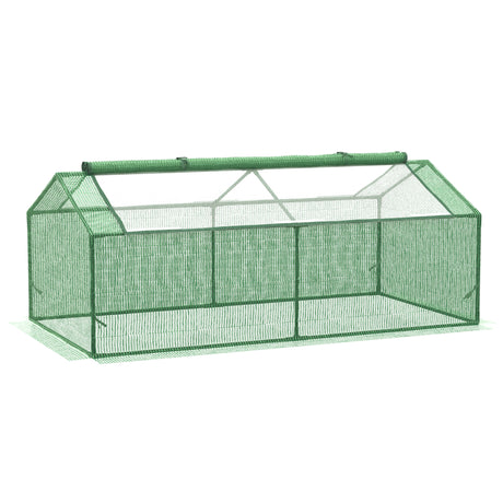 easycomfort easycomfort serra piccola per giardino e balcone con finestre e copertura in pe 180x90x70cm verde