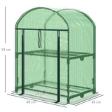 easycomfort mini serra da giardino con 2 ripiani in metallo e copertura in pe 69x49x92cm verde