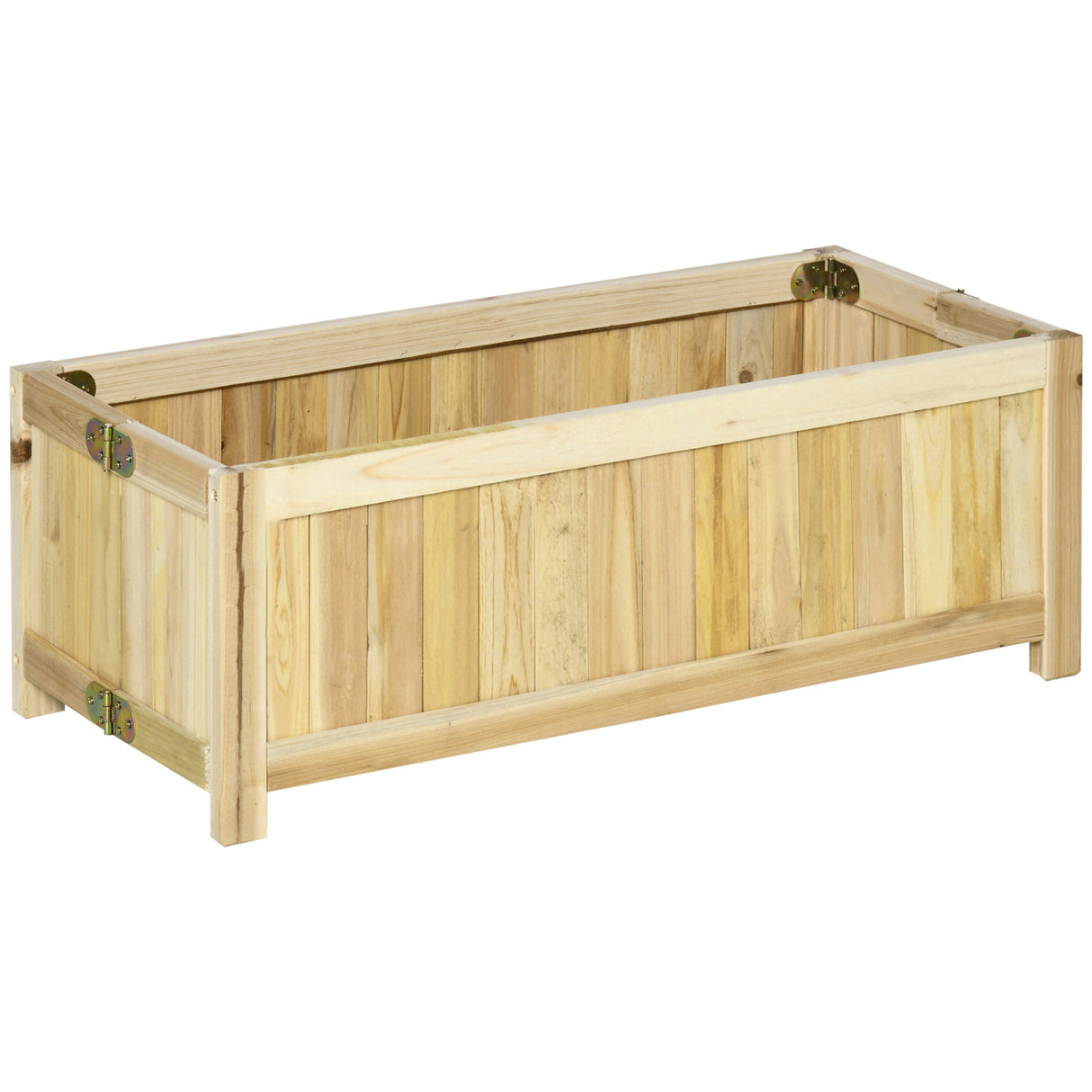 easycomfort fioriera in legno pieghevole da esterno con base drenante 70x30x25cm 33172