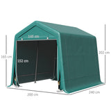 easycomfort tendone garage per auto moto e attrezzi in metallo e tessuto pe 240x200x202cm verde