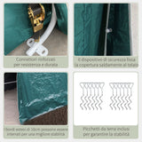 easycomfort tendone garage per auto moto e attrezzi in metallo e tessuto pe 240x200x202cm verde