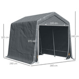 easycomfort easycomfort tendone garage per auto moto e attrezzi in metallo e tessuto pe 280x240x240cm grigio