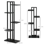 easycomfort scaletta portavasi a 5 livelli per interni ed esterni in mdf e acciaio 40x22x113 cm nero