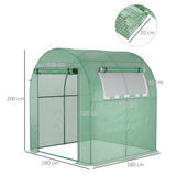 easycomfort serra da giardino a tunnel con porte e finestre avvolgibili in pe verde 180x180x200cm