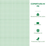 easycomfort serra da giardino a tunnel con porte e finestre avvolgibili in pe verde 180x180x200cm