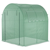 easycomfort serra da giardino a tunnel con porte e finestre avvolgibili in pe verde 180x180x200cm