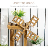 easycomfort scaffale per piante da esterno a 4 ripiani con decorazione a mulino 76x30x90 cm