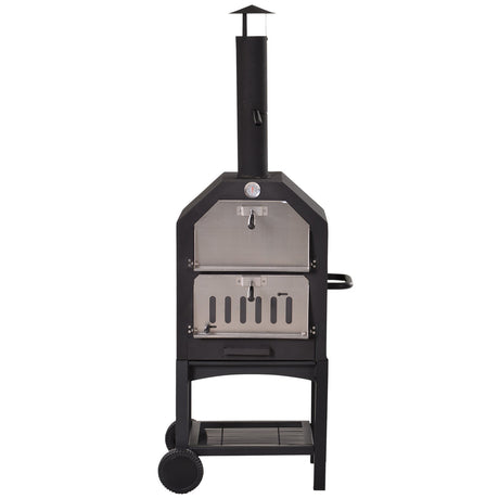 easycomfort easycomfort forno per pizza barbecue a carbonella in acciaio inox 50x36x160cm
