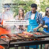 easycomfort easycomfort barbecue a carbonella con griglia e piastra in acciaio con ripiani laterali 113x59x83 5cm nero