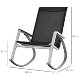 easycomfort sedia a dondolo da giardino impermeabile e antiruggine nera