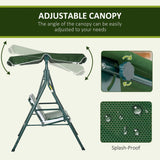 easycomfort easycomfort dondolo da giardino 3 posti in acciaio e teslin con tetto parasole 172x110x153 cm bianco e verde