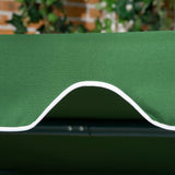 easycomfort easycomfort dondolo da giardino 3 posti in acciaio e teslin con tetto parasole 172x110x153 cm bianco e verde