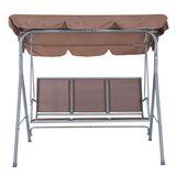 easycomfort easycomfort dondolo da giardino a 3 posti struttura in metallo marrone 170 x 112 x 153 cm