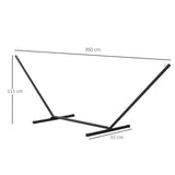 easycomfort easycomfort struttura portante per amaca supporto max. 150 kg in metallo nero 360x92x115cm