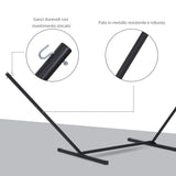 easycomfort easycomfort struttura portante per amaca supporto max. 150 kg in metallo nero 360x92x115cm
