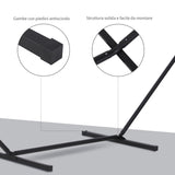 easycomfort easycomfort struttura portante per amaca supporto max. 150 kg in metallo nero 360x92x115cm