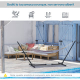 easycomfort easycomfort supporto struttura portante per amaca regolabile max. 150 kg nero 308 380x108x120cm
