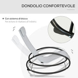 easycomfort sdraio da giardino zero gravity sedia a dondolo con cuscino e tessuto traspirante 105x62x88cm grigia